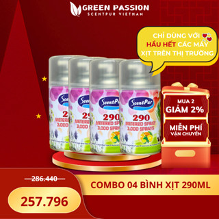 COMBO 04 Bình Xịt Thơm Phòng Scentpur 290ML Made In Malaysia