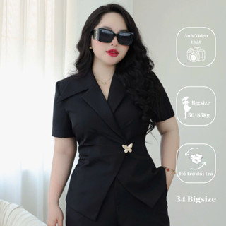 Áo vest Bướm 34AK050 34 Bigsize, áo kiểu vest tay ngắn công sở cho nữ trẻ trung đi làm đi tiệc