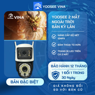 Camera Yoosee KỲ LÂN 2 mắt Ngoài Trời Chống Nước, Đàm Thoại 2 Chiều, Cảnh Báo Còi Hú, Ban Đêm Hình Ảnh Có Màu