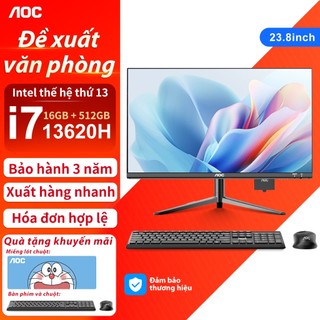 AOC Máy Tính All In One PC máy tính văn phòng Intel Core n95/i5/i7 DDR4 8GB 512GB 23.8 Inch Pin UPS tháo rời