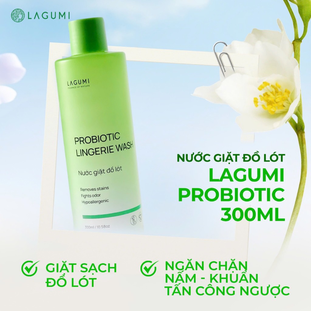 Nước giặt đồ lót Lagumi Probiotic làm sạch dịu nhẹ, an toàn cho da nhạy cảm