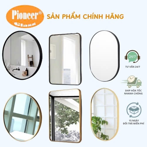 [Ship Hỏa Tốc TP.HCM] Gương Treo Tường Pioneer Khung Viền Nhôm Đủ Kiểu Dáng, Đủ Kích Thước