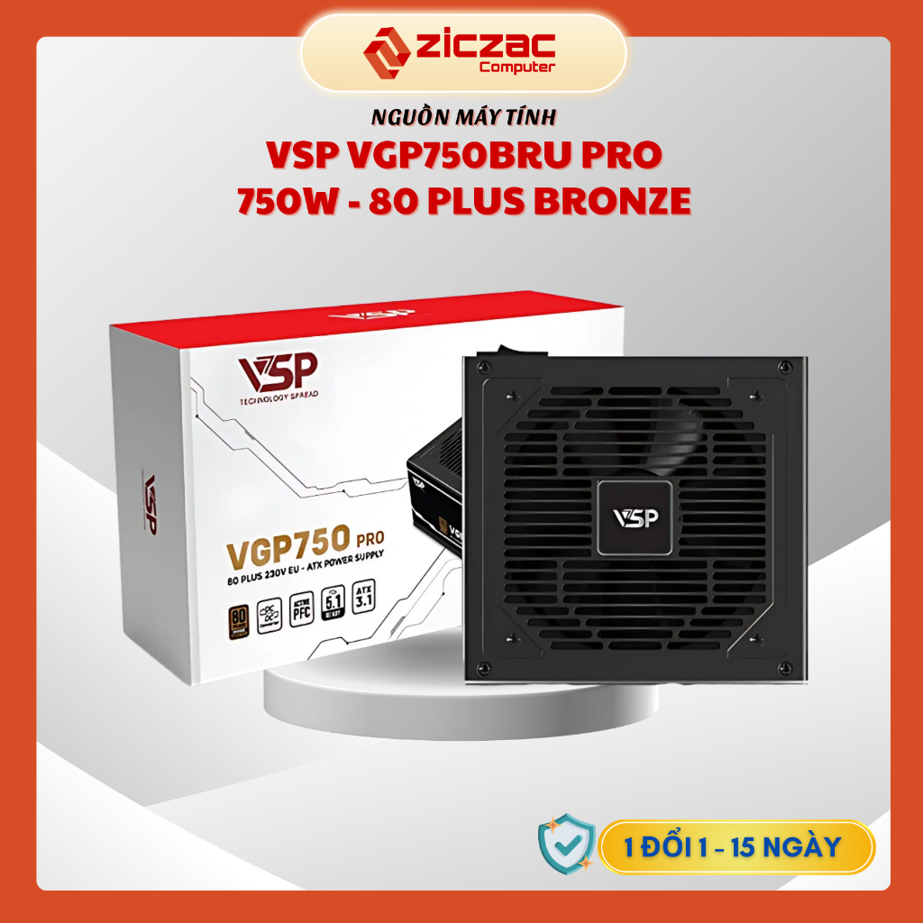Nguồn Máy Tính VSP VGP750BRU 750W 80PLUS BRONZE - BH 60th chính hãng