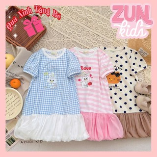 Váy Thun Cloudy Bé Gái AZD535 – Đầm Suông Mềm Mát, Chân Váy Voan Phồng Dễ Thương, Mặc Hè Thoải Mái   ZUN Kids