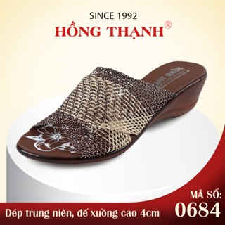 HỒNG THẠNH - Dép Trung Niên Nữ Quai Lưới Đế Xuồng Cao 4cm - 0684