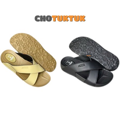 Dép nữ trung niên Thái Lan quai chéo đế cao chất cao su êm nhẹ chống trơn trượt  ADDA 31U47