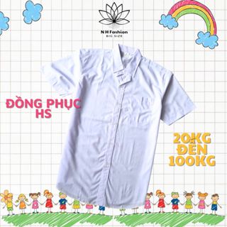 Áo trắng đồng phục học sinh, có BIGSIZE đến 110kg, áo sơ mi trắng cấp 1 2 3 - NH BIG SIZE SHOP
