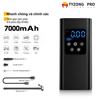TYZONG Pro Máy bơm hơi lốp với đồng hồ đo áp suất lốp kỹ thuật số và đèn LED, Máy nén khí cho ô tô và xe đạp xe máy