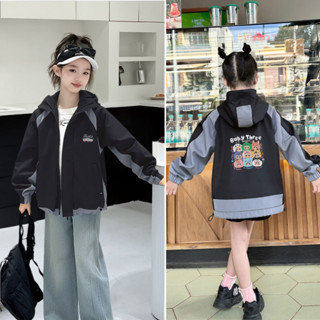 Áo khoác bé gái chất dù 2 lớp dày dặn xinh xắn in hình dễ thương FAK23 Fivebe