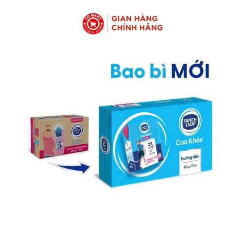 Thùng 48 hộp sữa Dutch Lady cao khỏe dâu (110ml)
