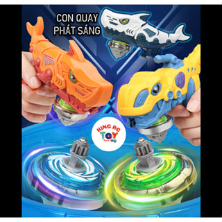 Đồ chơi con quay phát sáng,con quay beyblade khủng long, cá mập quà tặng cho bé
