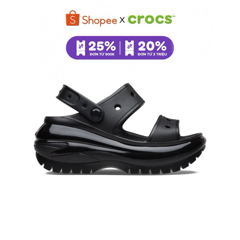 | CHÍNH HÃNG | XĂNG ĐAN UNISEX CROCS MEGA CRUSH - BLACK
