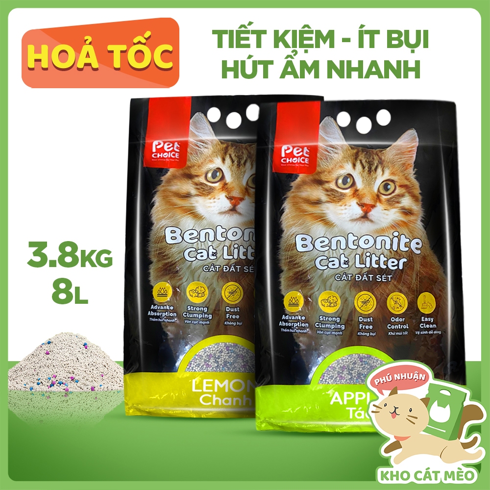 [ CÁT ĐẤT SÉT PET CHOICE 8L ] Cát đất sét Pet Choice vón cứng không bụi siêu tiết kiệm 8L/3.8kg