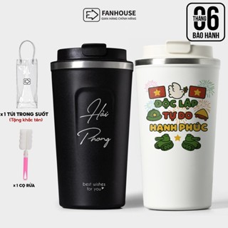 Bình giữ nhiệt cao cấp Coffee Holic cốc nước giữ nhiệt thể thao Fan House chống xước hỗ trợ khắc tên