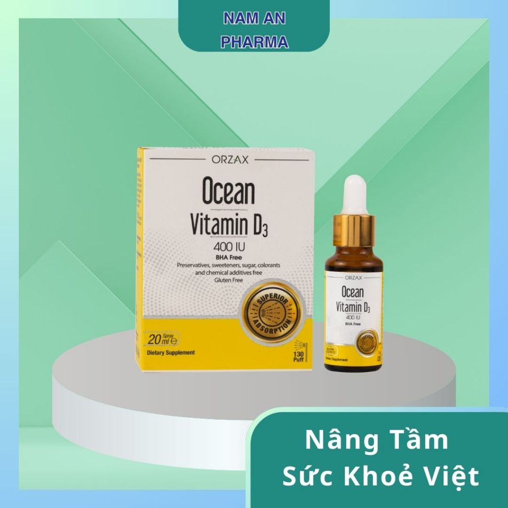 OCEAN VITAMIN D3 SPRAY 400IU Xịt Vitamin D3 Cho Trẻ Sơ Sinh Và Trẻ Nhỏ Nhập Khẩu Châu Âu