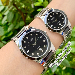 Đồng hồ cặp đôi RD dây vỏ thép bọc đá ceramic sang xịn. máy pin Nhật. Kính sapphire.