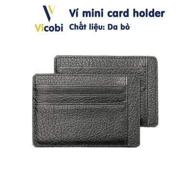 Ví đựng thẻ nhỏ gọn Vicobi M2 Đen Vân, bóp mini da bò card holder Buren