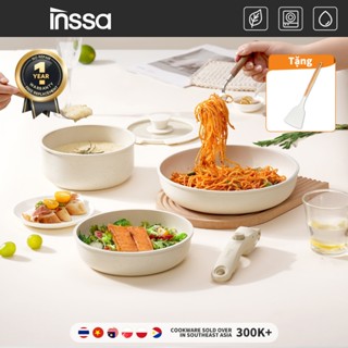 Inssa Bộ Nồi Chảo Chống Dính 3 Món Tay Cầm Tháo Rời 18cm/20cm/26cm GUOJ038F - Bảo Hành 1 Năm