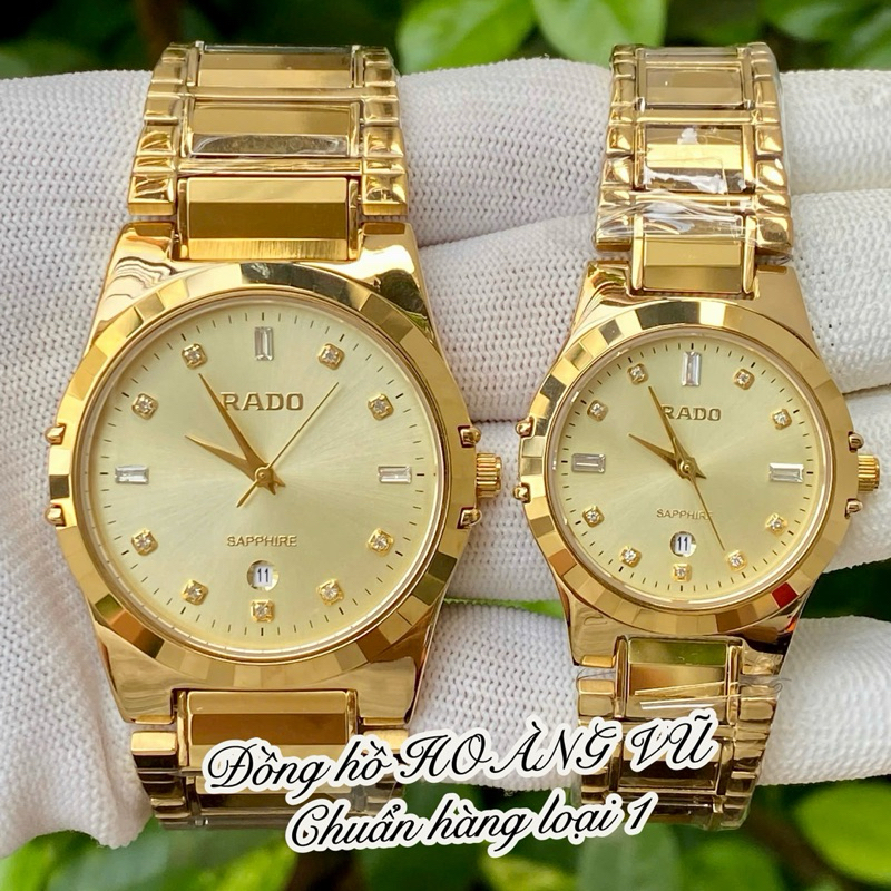 Đồng hồ cặp đôi RD thời trang. dây vỏ thép bọc đá ceramic. Máy Nhật. Kính sapphire.