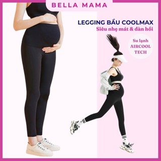 Quần legging bầu Bella Mama su lạnh cool max siêu nhẹ mát co dãn thoải mái ó đáp bụng to - QS1