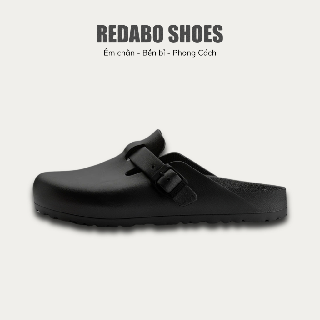 Dép Sục Nam Birken Boston Đen, Chất Cao Su Êm Chân, Bền Bỉ, Thời Trang Phong Cách