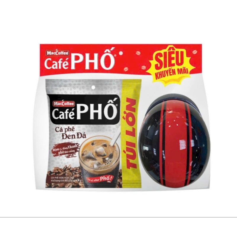 cà phê Phố đen 50 gói tặng kèm nón bảo hiểm cà phê Phố