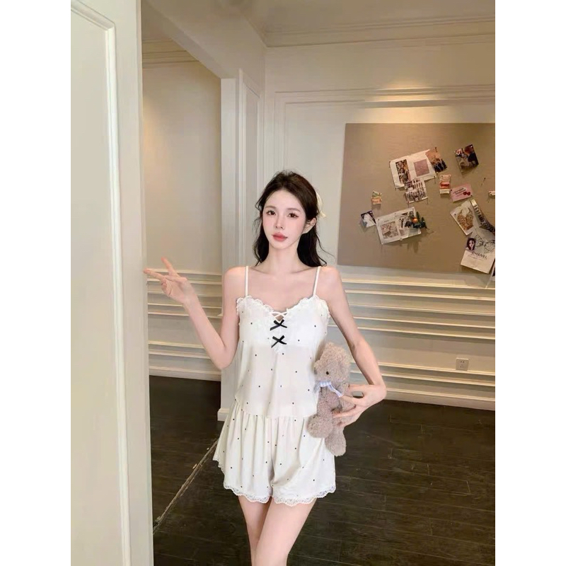 Helena Home - Đồ Ngủ Thun Gân 2 Dây Thiết Kế Dễ Thương