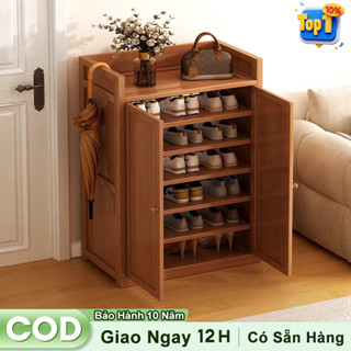 Woodland Kệ để giày tủ giày dép bằng gỗ tre tủ đựng giày thông minh kệ giày dép