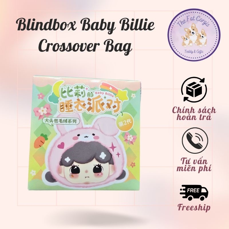 Blindbox hộp mù túi đeo chéo gấu bông Baby Billie V2