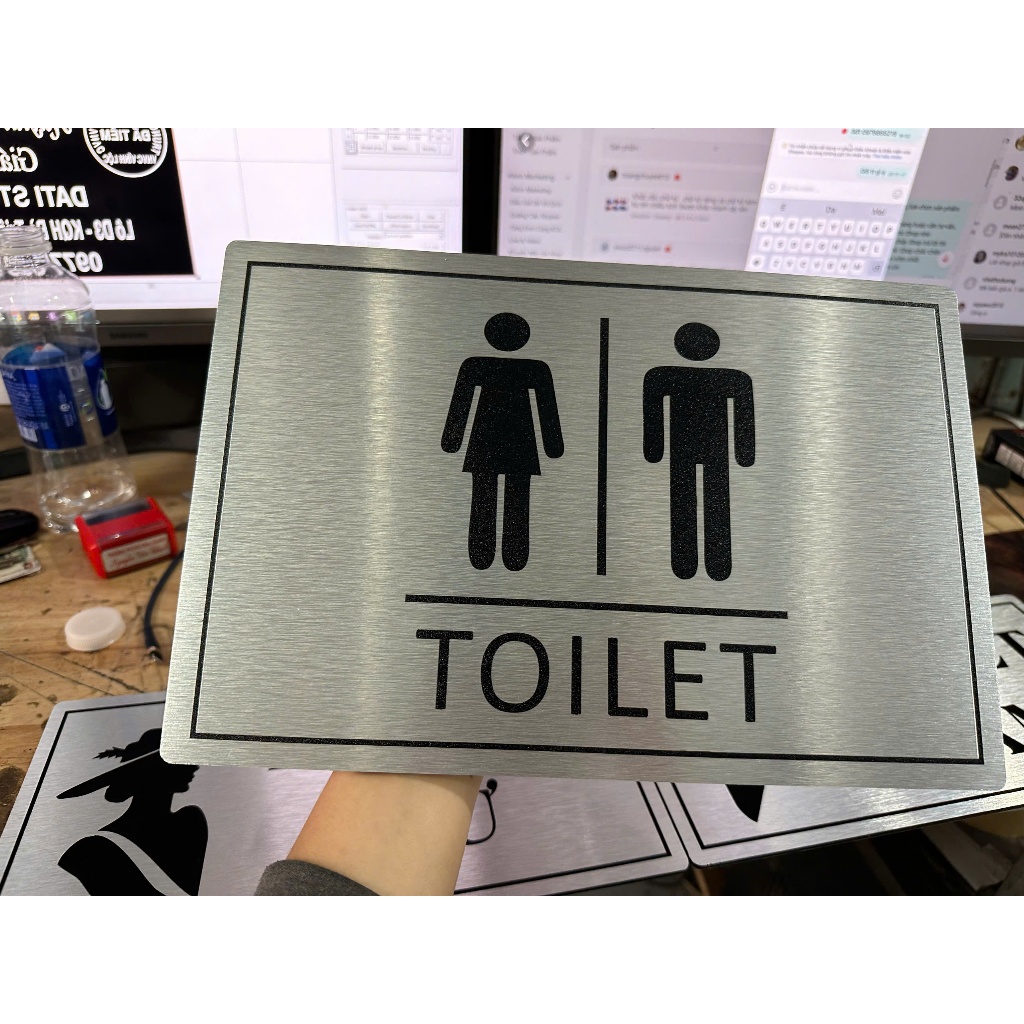 Bảng WC Nam, WC nữ (kt: 15x30) , WC TOILET ( kt: 20x30cm) Men, Women (kt: 15x25)