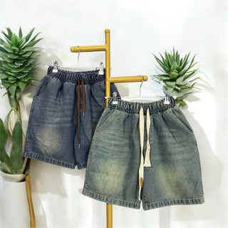  Quần Short Jean Nữ Trơn Cạp Chun Thoải Mái - Ngố Hót Hè 2025,Chất  Jean Dày Dặn. 