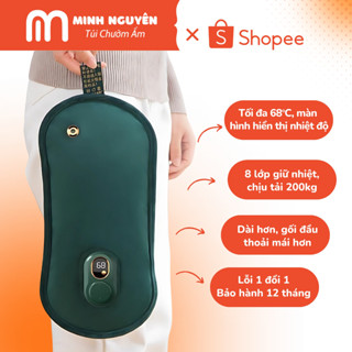 Gối chườm nóng cổ vai gáy - Túi chườm bụng kinh Hz008 HanzHeng MẪU DÀI  Sạc chống cháy an toàn, vải nhung (DÀI)