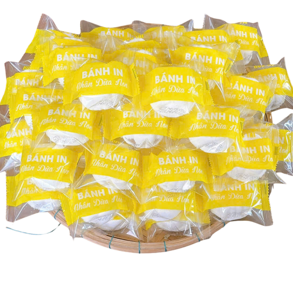 Bánh In Dẻo Nhân Dừa Non 600g  - Đồ Ăn Vặt Miền Tây