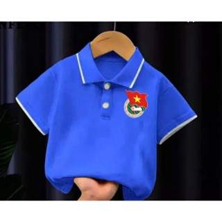 Áo thun đoàn đồng phục, áo polo đoàn thanh niên Việt Nam nam nữ cao cấp, cổ và tay phối viền trắng thanh lịch trẻ trung