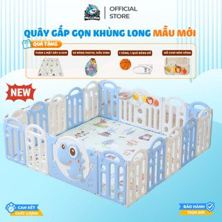 Quây Cũi Nhựa Cho Bé Tặng Bóng Thảm Đồ Chơi, Quây Cũi Nhựa Gấp Gọn Pakey Mẫu Mới 2025