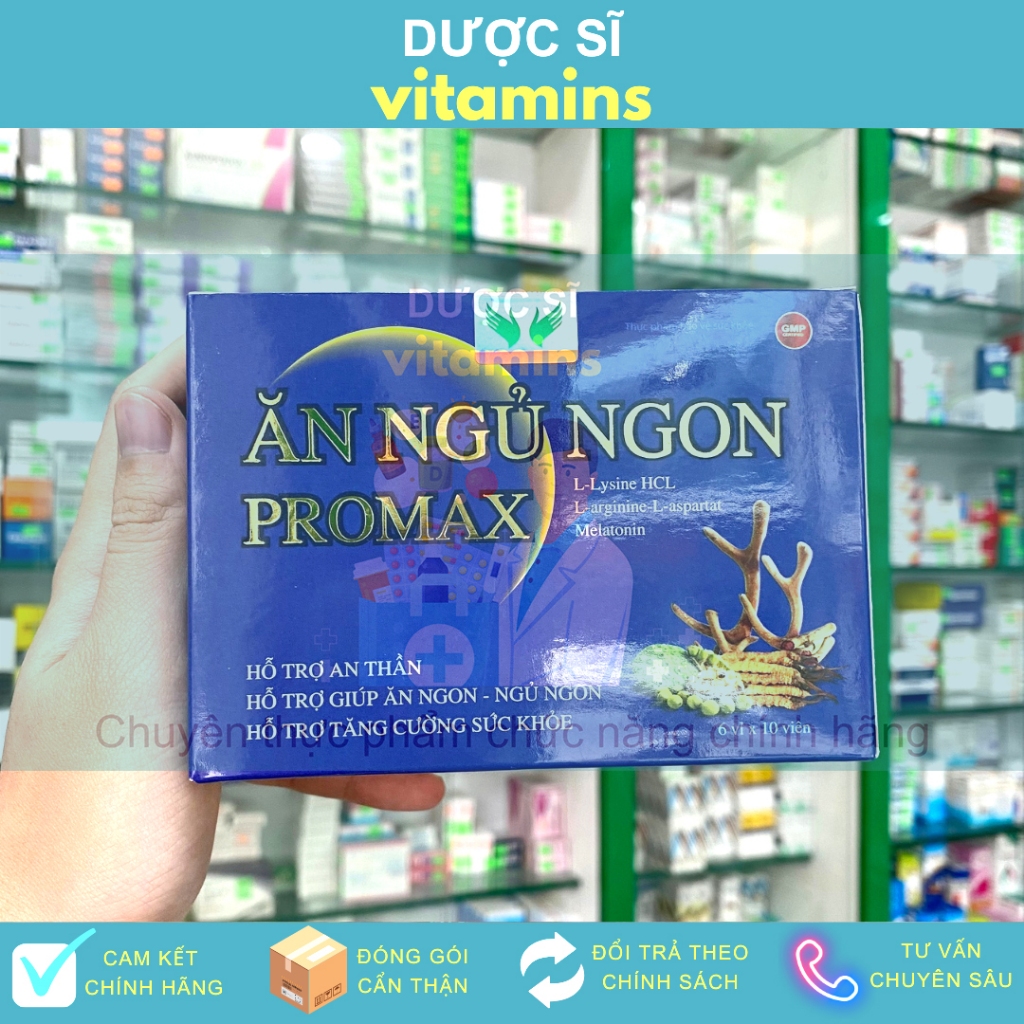 🍀 ĂN NGỦ NGON PROMAX - Viên Uống Hỗ Trợ Ngủ Ngon, Ngủ Sâu Giấc, Ăn Ngon Miệng, Cải Thiện Sức Khỏe