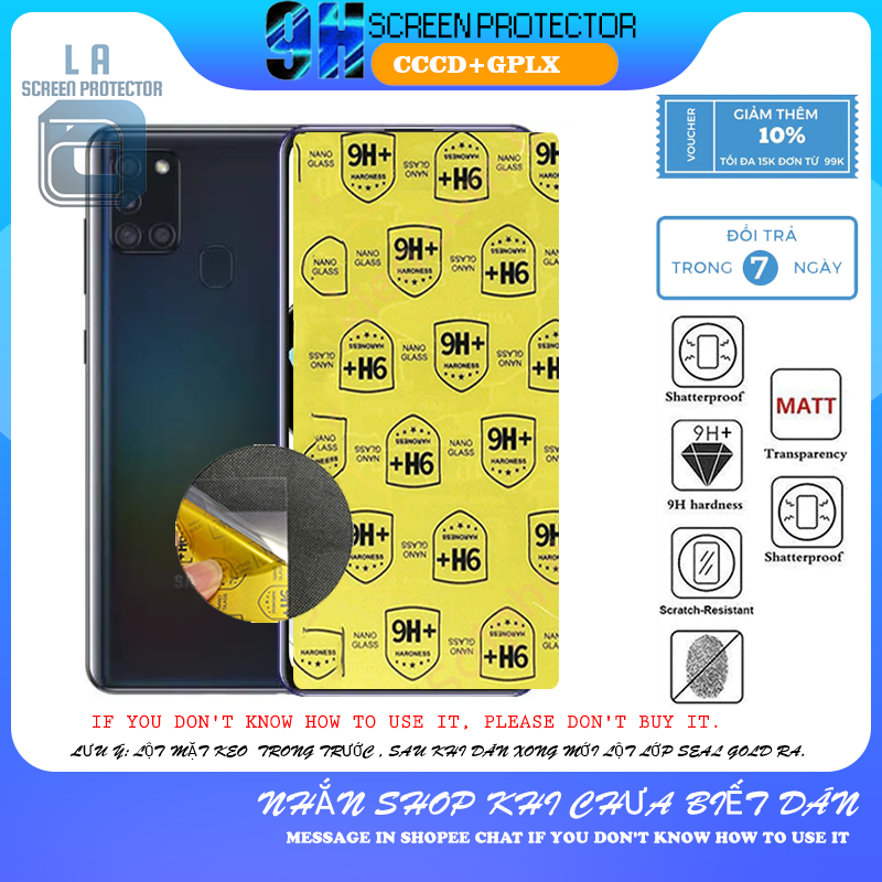 Dán màn hình samsung Galaxy A20/ A20E/ A20S/ A21/ A21S,Nano dẻo 9H bảo vệ màn hình samsung