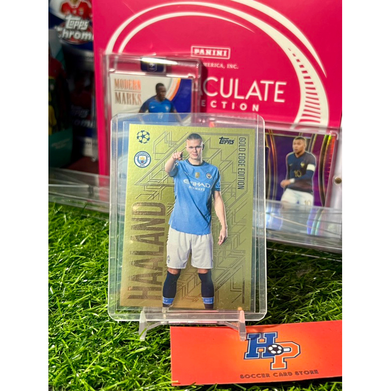 Thẻ bóng đá Erling Haaland Gold Edge Edition Topps Match Attax UCL 2024/25