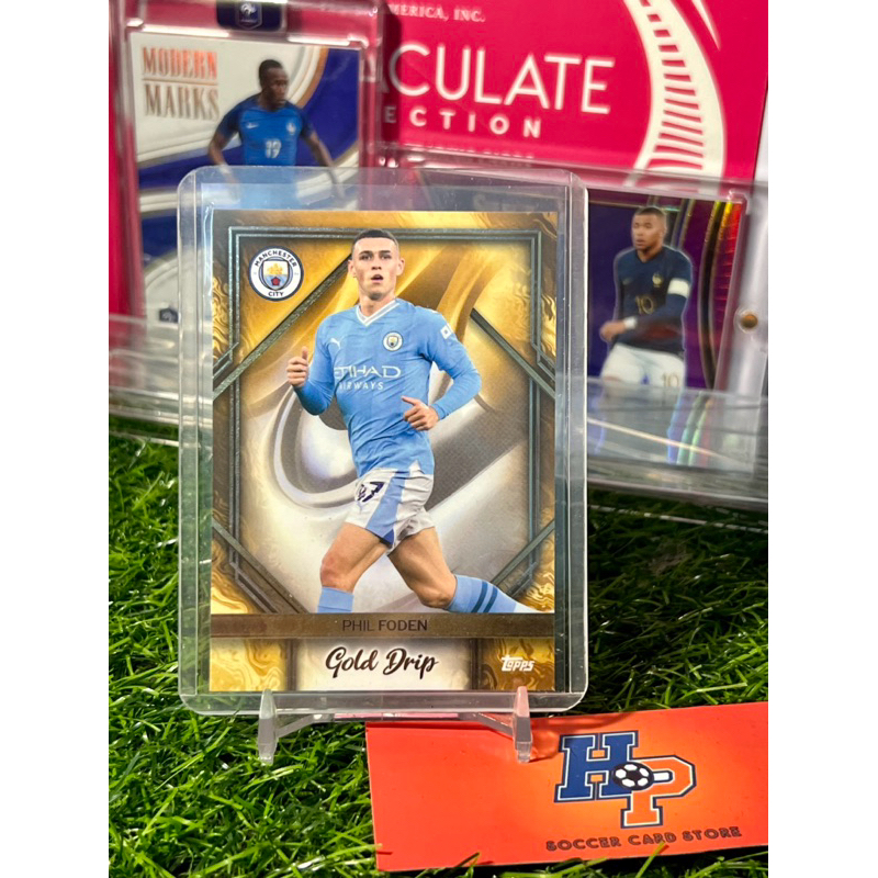 Thẻ bóng đá Phil Foden Gold Drip Topps Manchester City Team Set 2023/24