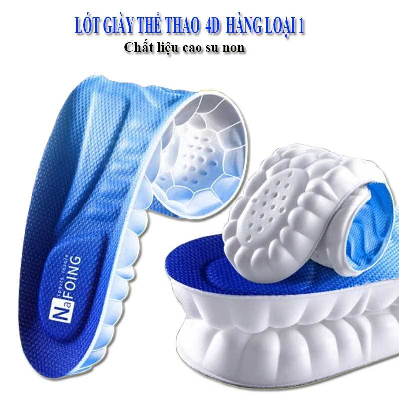 Lót Giày Thể Thao 4D Nafoing Cao Cấp Bằng Cao Su Non  Êm Ái Hàng Loại 1