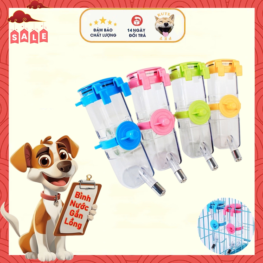 Bình nước gắn chuồng chó mèo