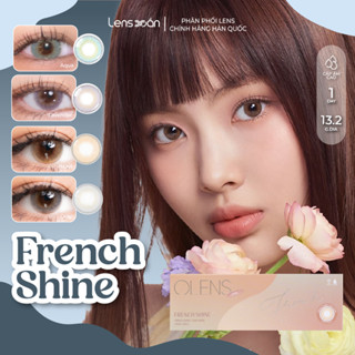 Kính áp tròng 1 ngày LENS XOẮN lens HAERIN NEWJEANS tây xám nâu hiệu ứng OLENS FRENCH SHINE