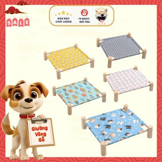 Giường gỗ cho chó mèo thoáng khí nhiều màu sắc – Võng cho chó mèo dễ dàng tháo lắp và làm sạch