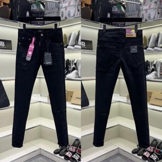Quần JEAN Nam DSQ Đen Vẩy Sơn- Quần Bò Đen Mài Bạc Boy Phố Vẩy Sơn Rách Siêu Chất Form Quần bò rách cao cấp 4 Khuy
