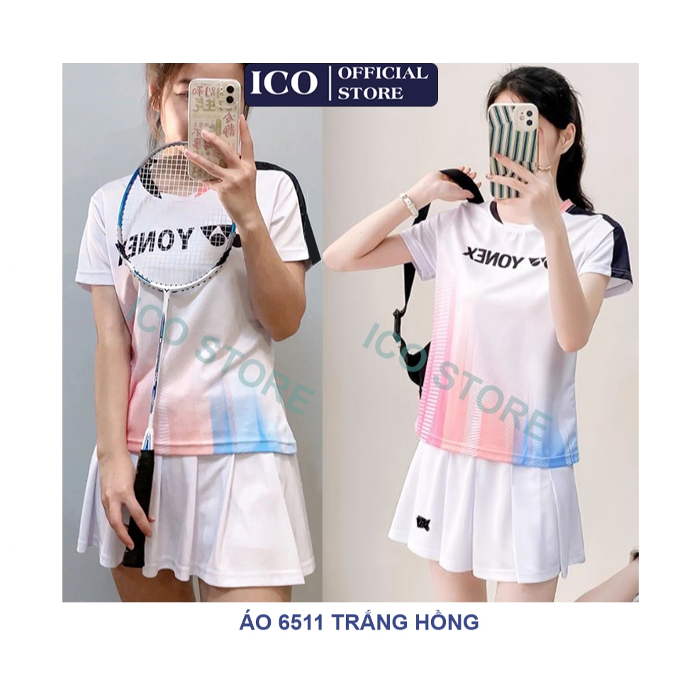 Áo cầu lông nam nữ 6511 hồng, Áp thể thao nam nữ