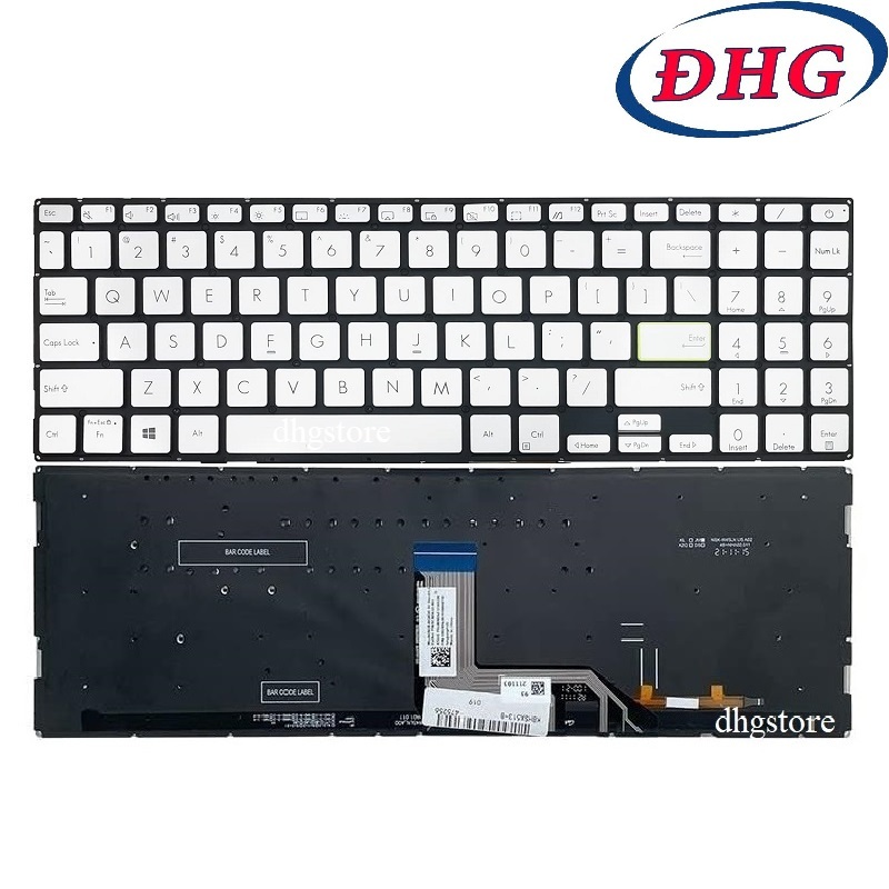 Bàn phím laptop Asus Vivobook X521 X521FA X521FL X521EA X521EQ X521UA X521IA X521JQ Bạc