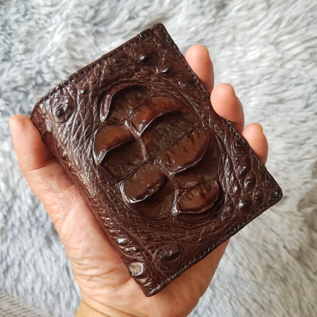 Ví Da Cá Sấu, Da Gù | Ví Cá Sấu 2 Mặt, Ví Da Cá Sấu, Bóp Cá Sấu, Ví Cá Sấu Màu Nâu | Dáng Đứng, Bóp 