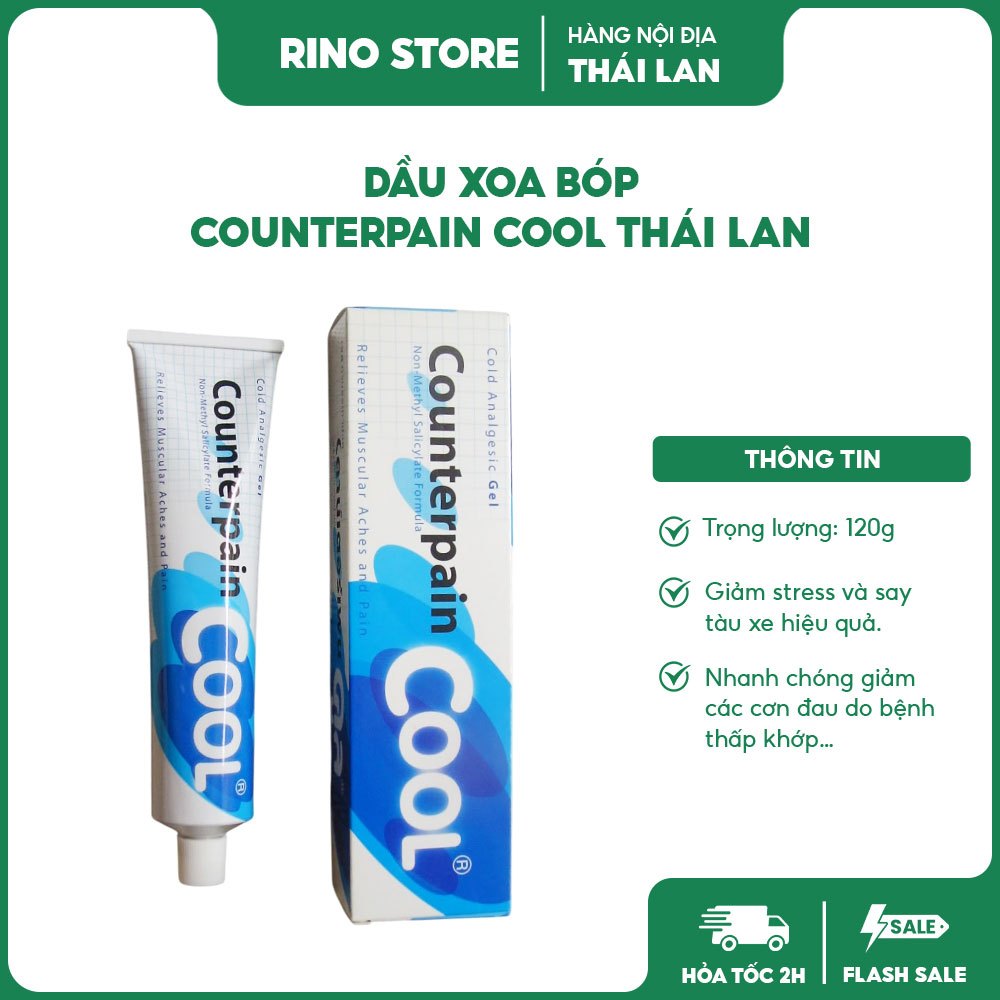 Dầu xoa bóp Counterpain cool Thái Lan - Giảm đau nhức, bong gân, tê tay chân - RINO STORE (1 tuýp)