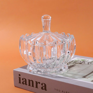 Thố mức thủy tinh pha lê 3 chân DSTG15-1804-Hủ đựng hạt dưa bí ngày tết kích thước 12,5x15cm