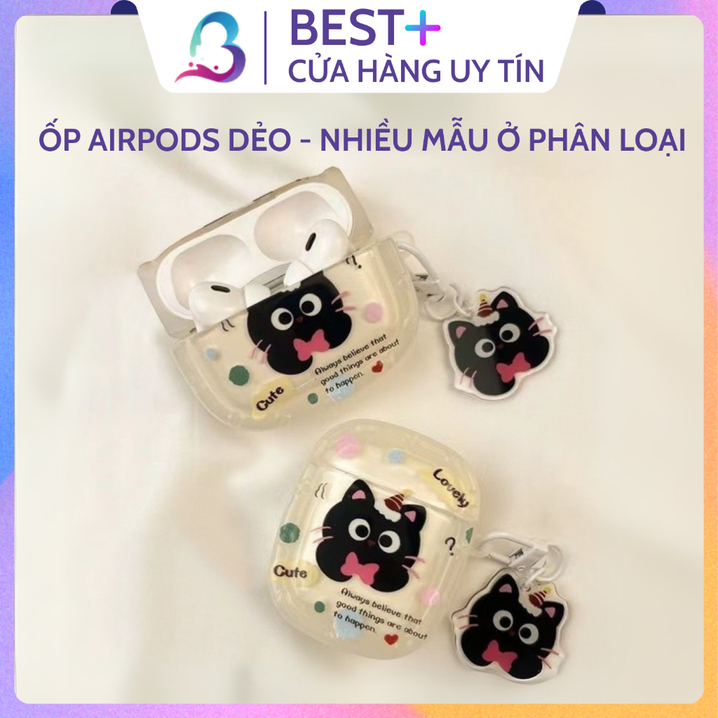 Vỏ Bọc Case Ốp Airpods 1 2 3 4 Pro Mèo Chó Charm Bảo Vệ Airpod Cho Tai Nghe Apple Bluetooth BESTPLUS